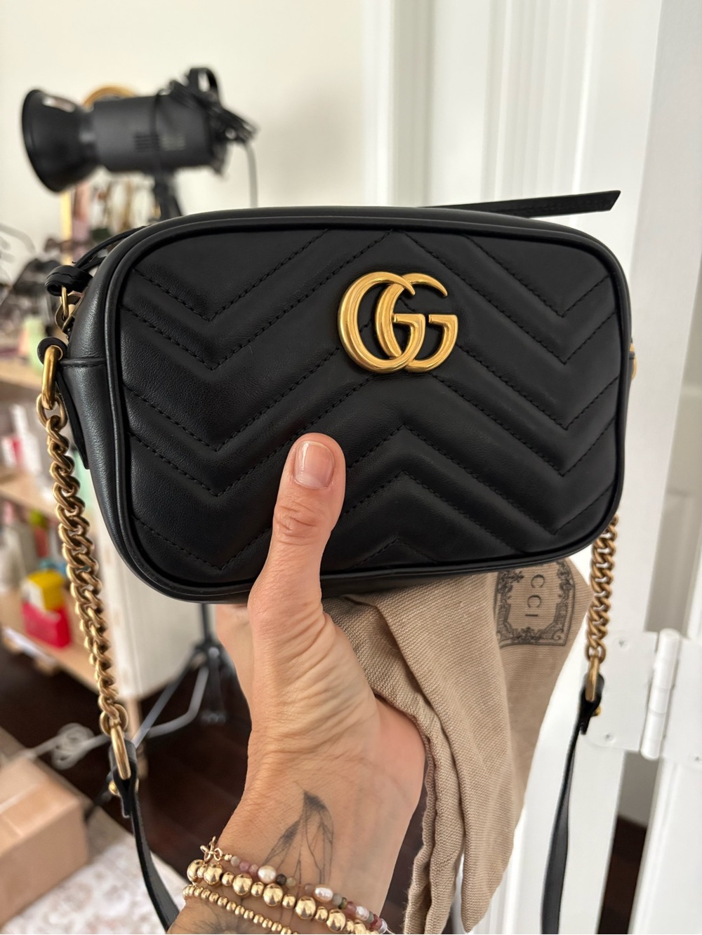 Gucci, Gigi Marmont, mini camera bag black - Picture 11 of 14